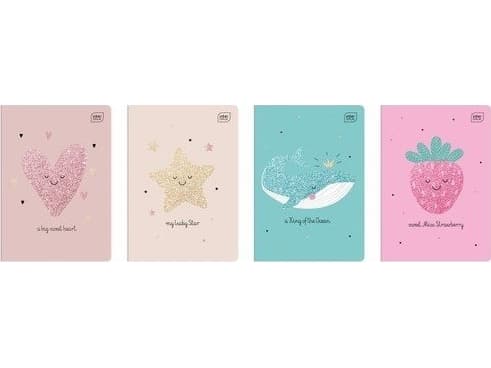 Interdruk Notebook A5/32K Glitter grid (10 pcs)