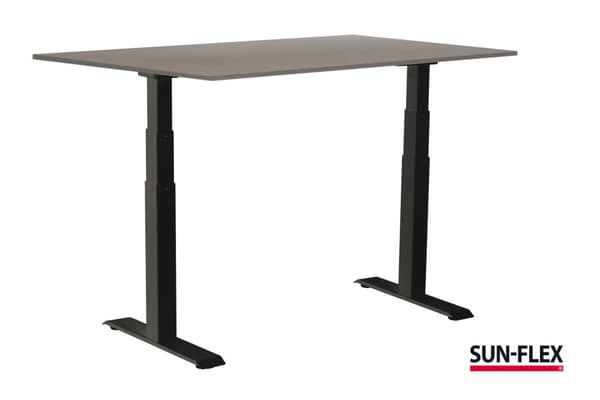 SUN-FLEX®EASYDESK ADAPT VI, Traffic Black, Greylaminate, 160*80