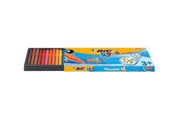 Kuitukärki BIC Kids Visacolor XL, rasia 24 eri väriä