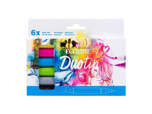 Ecoline Duotip marker set Basic | 6 colours