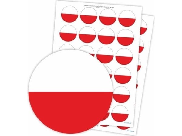 LearnHow Patriotiske klistremerker - Polsk flagg 48 stk