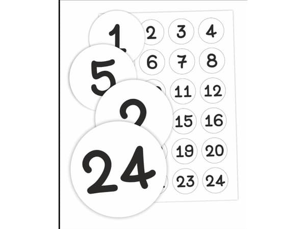 LearnHow Klistremerker til skapet - Numbers 02 24 stk.