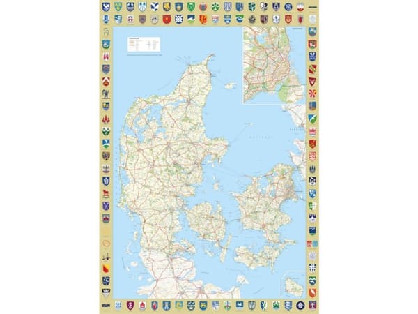 Danmarkskort med kommunevåben