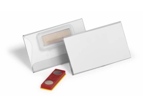 DURABLE - Navneskilt - for 75 x 40 mm - magnet - gjennomsiktig (en pakke 25)
