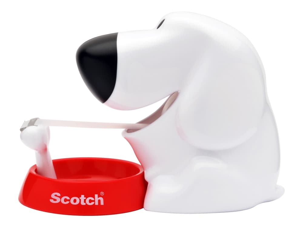Scotch Magic 810-DOG - Dispenser med kontorstejp - handhållen - 19 mm x 8.89 m - vit dispenser, matt genomskinlig tejp