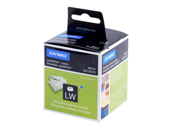 DYMO LabelWriter Address - Permanent häftning - vit - Rulle (8,9 cm x 2,8 m) 260 etikett (er) (2 rulle/rullar x 130) adresslappar - för DYMO LabelWri