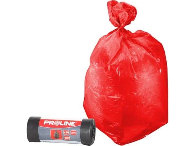 Proline Red garbage bags LDPE 120L 8 x 10 pcs. (41204)