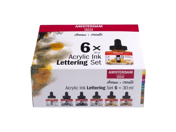 Amsterdam Acrylic ink lettering set | 6 x