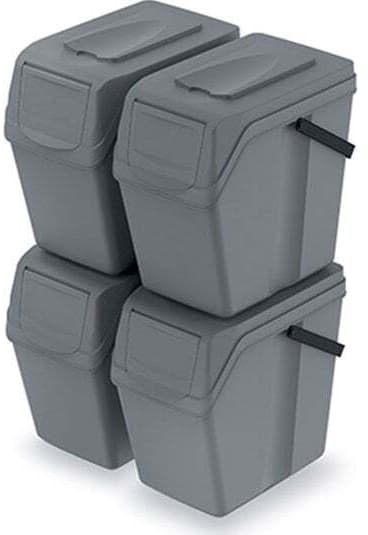 PROSPERPLAST AVFALLSSEGGERINGSKURVER STENGÅR 4x25L SORTIBOX