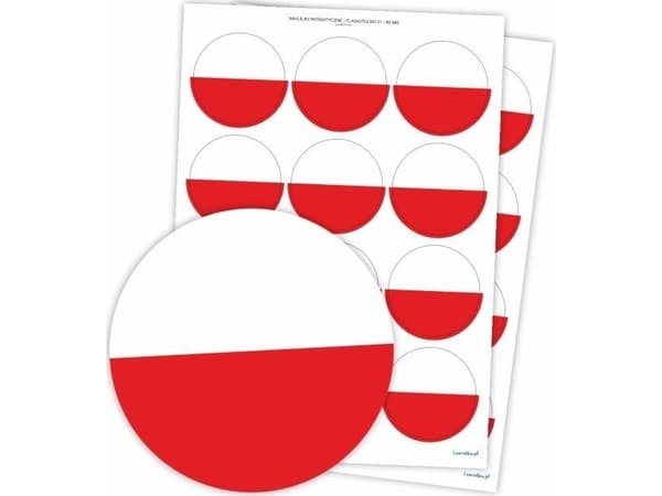 LearnHow Patriotiske klistremerker - Polsk flagg 60 mm 24 stk.