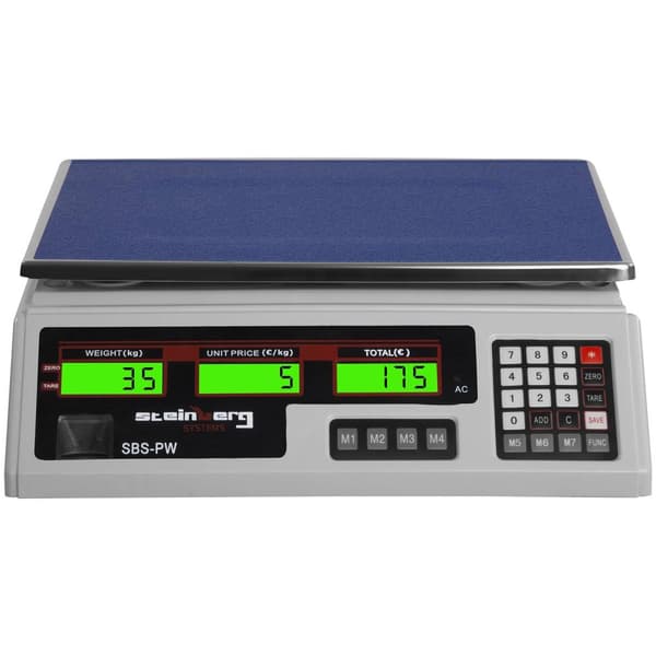 Steinberg Systems Butiksvåg - 35 kg / 2 g - vit - LCD