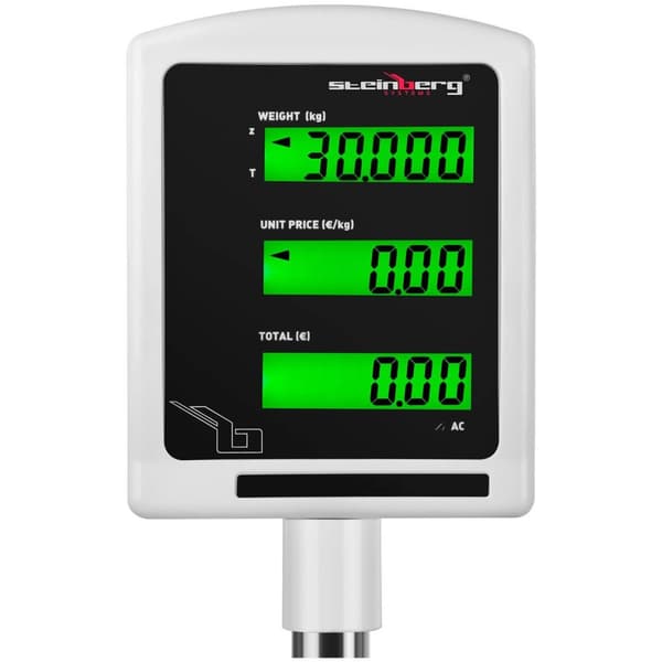 Steinberg Systems Butiksvåg - 30 kg / 1 g - 34 x 23 cm - 2 LCD