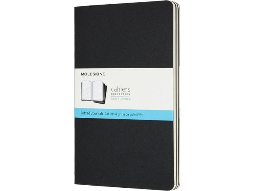 Moleskine Set of 3 MOLESKINE Cahier Journals L Notebooks (13x21cm) dotted, 80 pages, black
