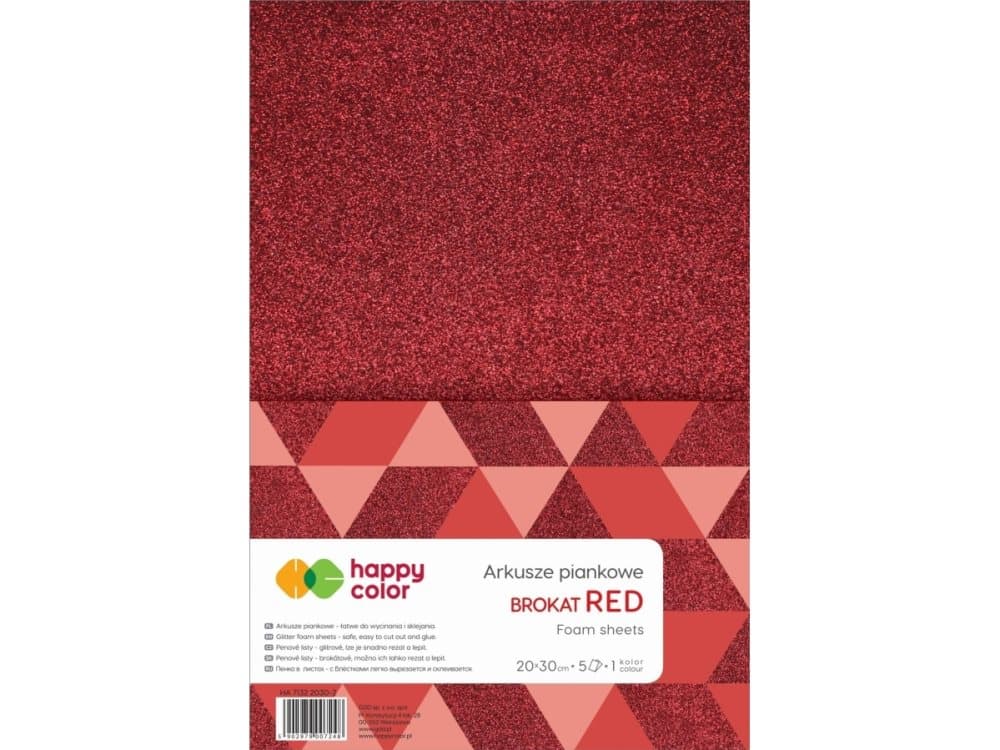 Happy Color Happy Color foam glitter 20x30 cm 5 sheets Red