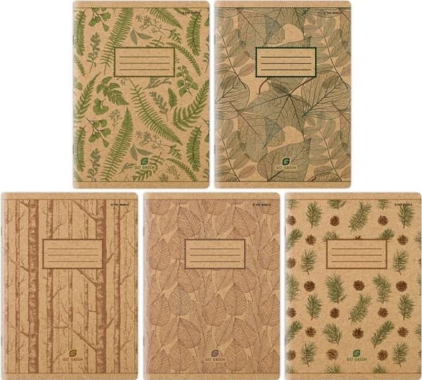 Notebook A5/60K checkered Go Green eco (10 pcs)