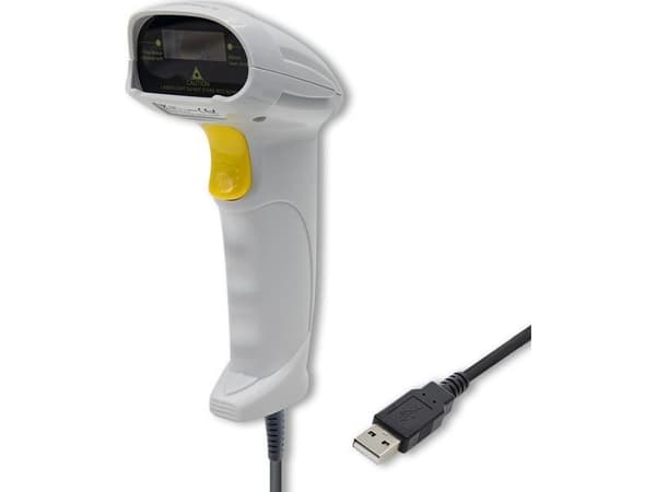 Qoltec 50877 Laserkeilain 1D | USB | valkoinen