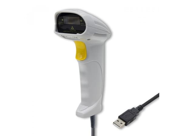 Qoltec 50877 Laserkeilain 1D | USB | valkoinen