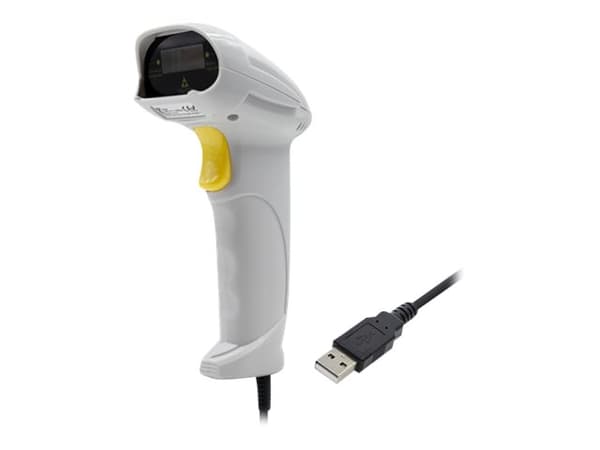 Qoltec 50877 Laserkeilain 1D | USB | valkoinen