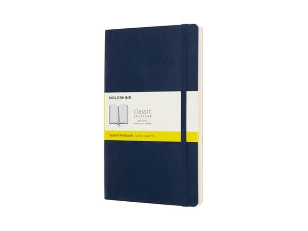 Moleskine Muistikirja MOLESKINE L (13x21cm), pehmeäkantinen, safiirinsininen, 192 sivua, sininen, ruksi, sininen
