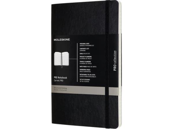 Moleskine Muistikirja MOLESKINE PROFESSIONAL L (13x21 cm), pehmeäkantinen, 192 sivua, musta