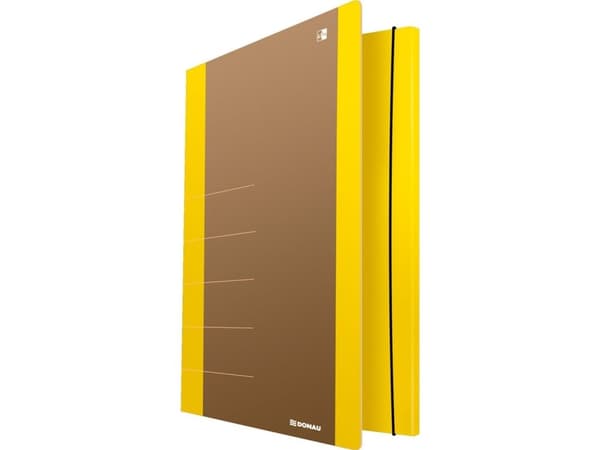 Donau Folder with rubber band DONAU Life, Cardboard, A4, 500gsm, 3 compartments, yellow