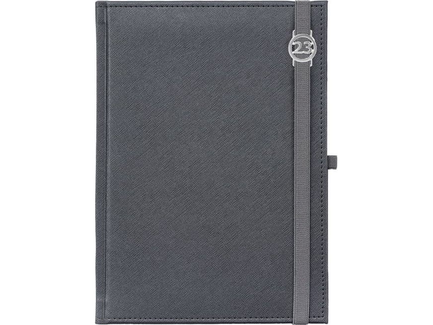 Calendar 2023 A5 Week. Cross with a silver notebook