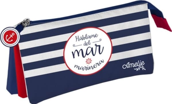 Amelie Amelie Pencil Case - Pencil case/cosmetic bag from the Marinero collection, 3 chambers