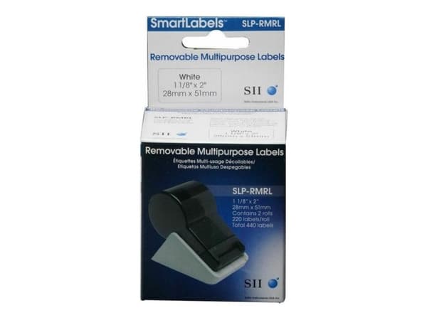 Seiko Instruments SLP-RMRL - Halvhäftande - 28,6 x 50,8 mm 220 etikett(er) (1 rulle(n) x 220) flergångsetiketter - för Smart Label Printer 100, 120,