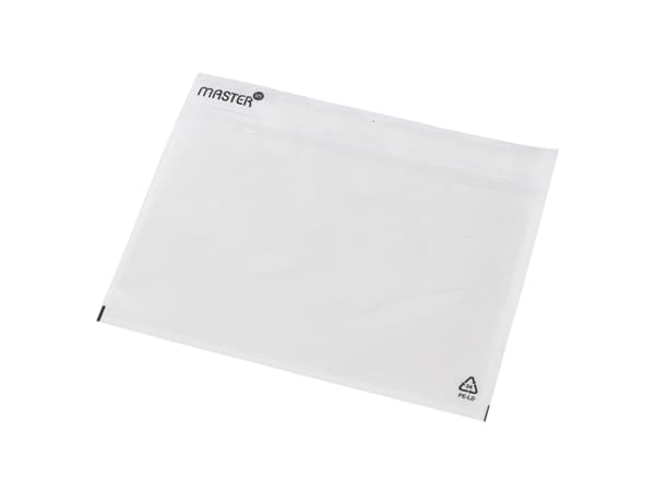 Følgeseddellomme i genbrugsplast C5 u/tryk 240x185mm 1000stk/kar Plast40/Plast20/Papir46