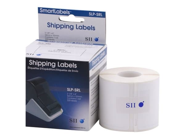 Seiko Instruments SLP-SRL - Vit - 54 x 101 mm 220 stk (1 rulle/rullar x 220) transportetiketter - för Smart Label Printer 100, 120, 200, 220, 240, 41
