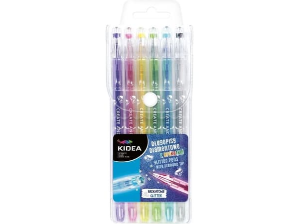Derform Diamond pennor med glitter 6 färger KIDEA