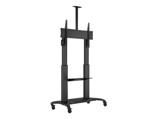 Multibrackets M Motorized Public Floorstand Dual Pillar 180 HD - Vagn - motoriserad - för platt panel/videokonferenskamera - aluminium - svart - skär