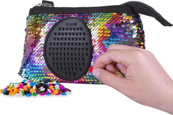 Pencil case PIXIE Pencil case with zipper, Cosmetic bag, Sachet, PIXIE CREW, Sequins, Black Panel