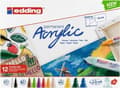 Pikkukuva 2 / 2: Edding Acrylic, Musta, Sininen, Vihreä, Vaaleansininen, Vaaleanvihreä, Vaaleanpunainen, Purppura, Punainen,..., Monivärinen, 12 väriä, Sekalainen, Py