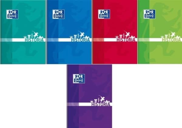 Oxford Brulion A5/80K rutenett Historie (5 stk) OXFORD