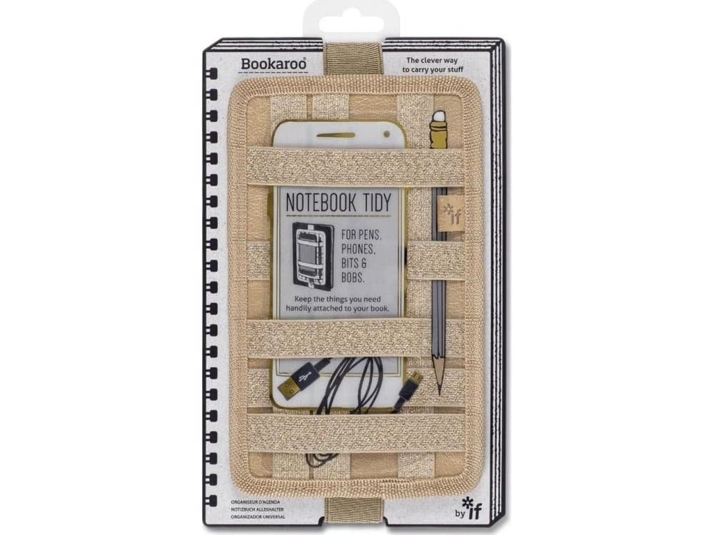 Bookaroo Notebook tidy - gold notebook organizer