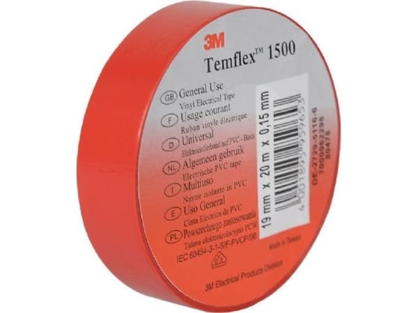 3M 7100184807, 1 kpl, Punainen, PVC-muovi, 600 V, Kupla, 20,12 m