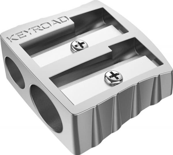 Keyroad KEYROAD pencil sharpener, aluminum, double, silver