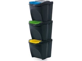 Šiukšliadėžė Prosperplast Sortibox do segregacji 3 x 25L juoda (IKWB25S3-S433)