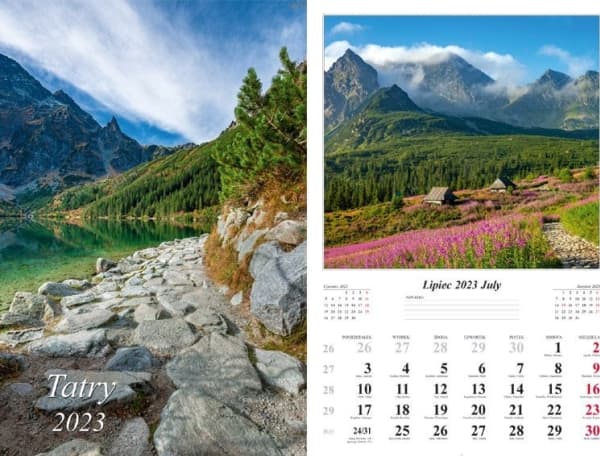 Calendar 2023 Multi-panel wall Tatry