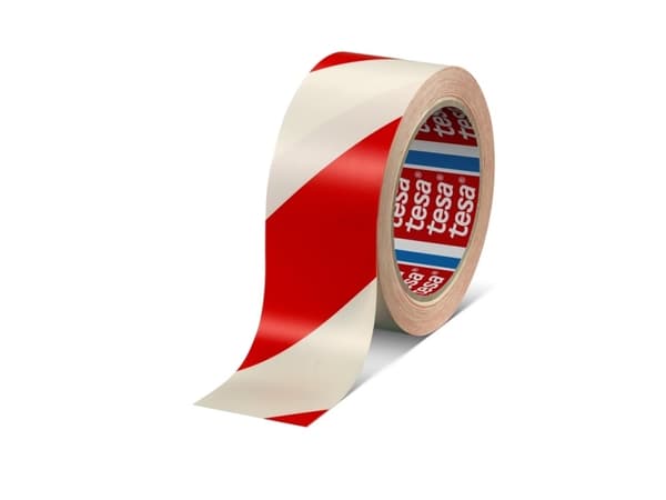 Tesa itseliimautuva varoitusteippi 33m 50mm punainen/valkoinen (H6076092)