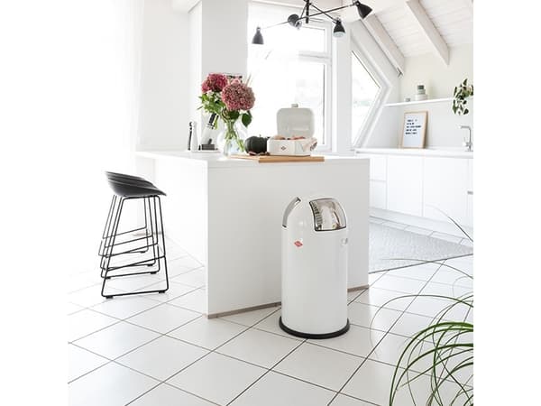 Wesco Push Two, 50 L, Pyöreä, Ruostumaton teräs, Terästä, Vaaleanharmaa, Metalli, Ohje