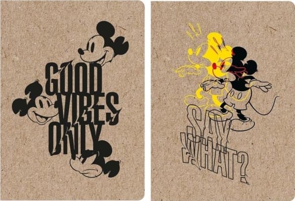 Notebook A5/60K checkered Kraft Liner Mickey (5 pcs)