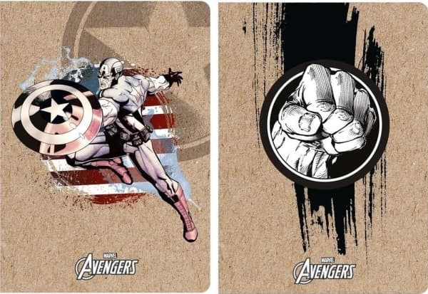 Notebook A5/60K checkered Kraft Liner Avengers (5 pcs)