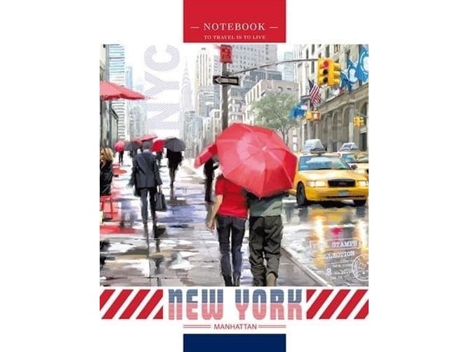 Decorative notebook 128x165/64K, grid New York