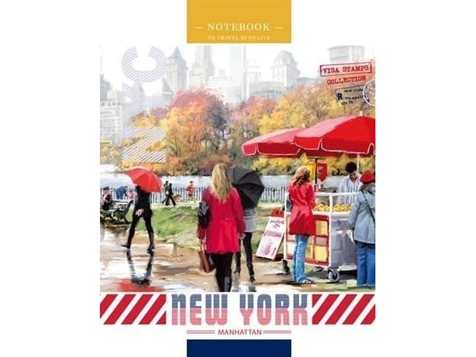 Decorative notebook 128x165/64K checkered New York park