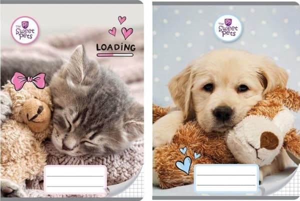 Notebook A5/16K checkered The Sweet Pets (20 pcs)