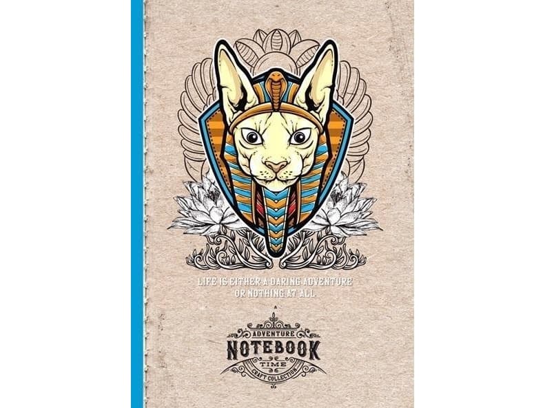 Decorative notebook 143x210/64K checkered Cat Pharaoh