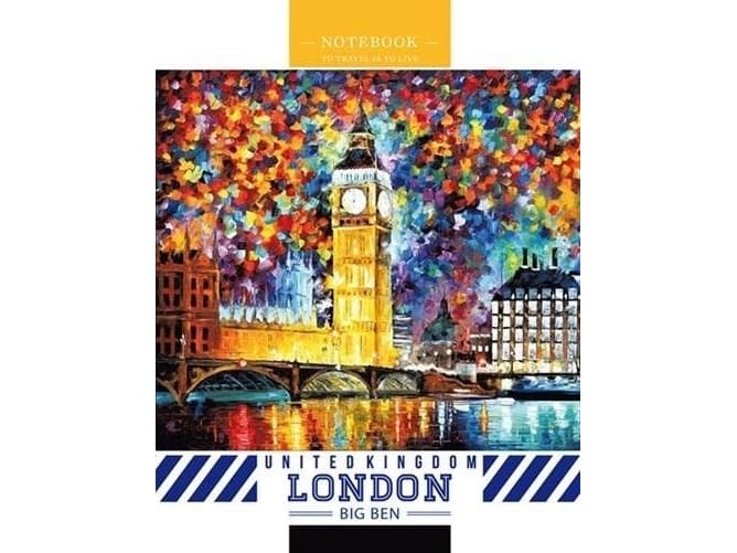 Decorative notebook 128x165/64K, London grid