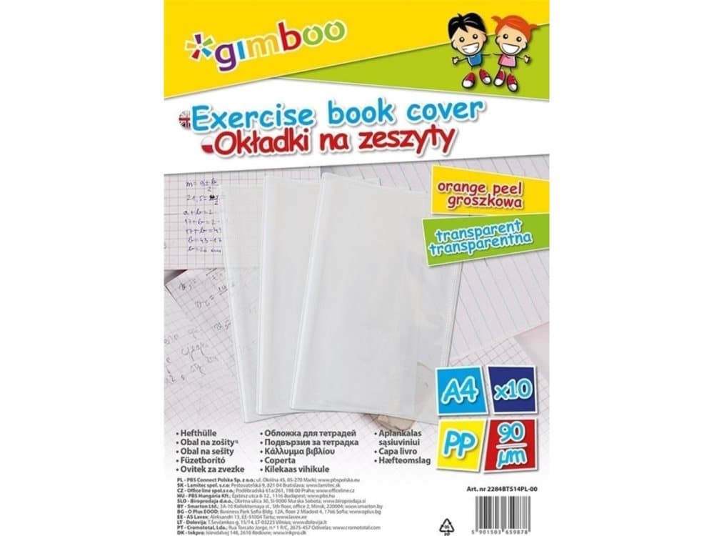 A4 pea-colored notebook covers transp. 10 pcs